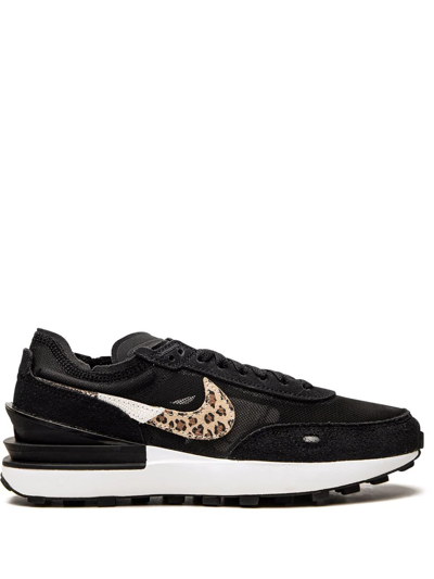 Nike Waffle One "black Leopard" Trainers In Schwarz