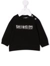 BALMAIN METALLIC LOGO-PRINT SWEATSHIRT