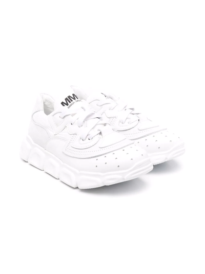 Mm6 Maison Margiela Kids' Leather Low-top Trainers In White