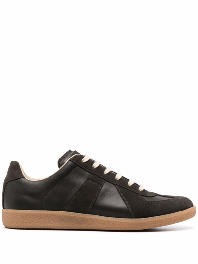 Maison Margiela Lace-up Low-top Sneakers In Brown