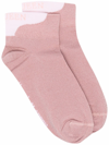 Alexander Mcqueen Pink Lurex Socks With Logo Print In Pink White