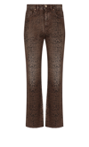 Golden Goose Faded Leopard-print Kick Flare Jeans In Brown