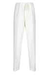 Mm6 Maison Margiela Drawstring Straight-leg Trousers In White