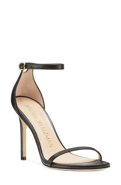 Stuart Weitzman Nudistcurve Ankle Strap Sandal In Black