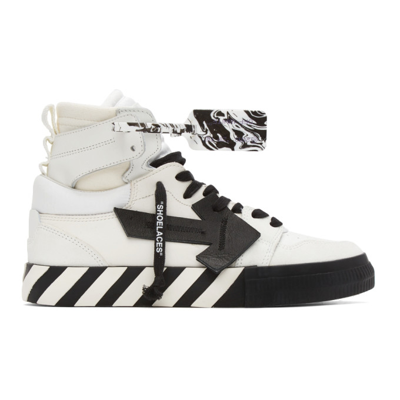 Off-white Vulcanized High-top Laced Sneakers In White