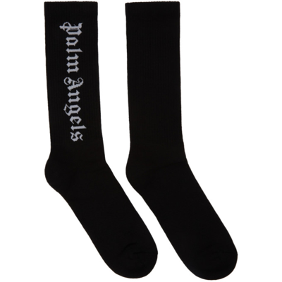 Palm Angels Jacquard Logo Detail Socks In Black
