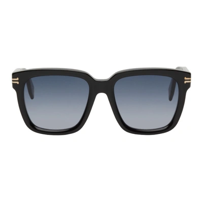Marc Jacobs Gold & Black Mj Sunglasses In 0rhl Gold Blck
