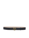 Alexander Mcqueen Signature Logo Leather Belt In Black
