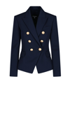 Balmain Regular Fit Double-breasted Plain Dinner Jacket In Blue