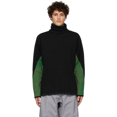 Byborre Black Panelled Turtleneck Sweater
