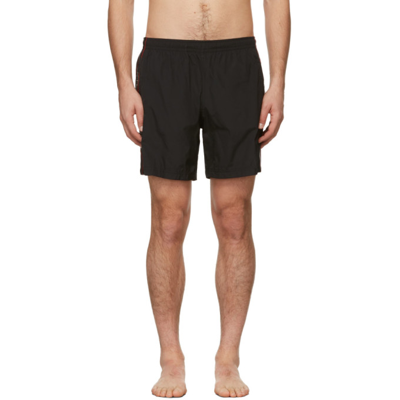 ALEXANDER MCQUEEN BLACK & RED SELVEDGE SWIM SHORTS