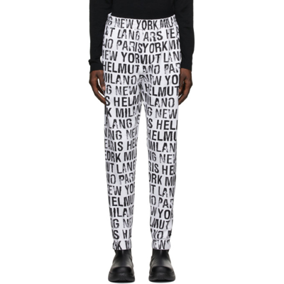 Helmut Lang White All-over Jogger Lounge Pants