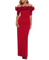 Xscape Womens Off-the-shoulder Hi-low Cocktail And Party Dress In Sky Blue