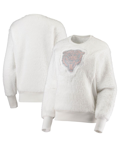 Touché Women's White Chicago Bears Milestone Tracker Pullover Sweatshirt
