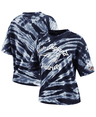 Wear By Erin Andrews Women's Navy New England Patriots Tie-dye T-shirt
