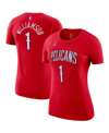 Jordan Women's Zion Williamson Red New Orleans Pelicans Statement Edition Name Number T-shirt In Red