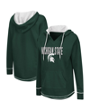 COLOSSEUM WOMEN'S GREEN MICHIGAN STATE SPARTANS TUNIC PULLOVER HOODIE