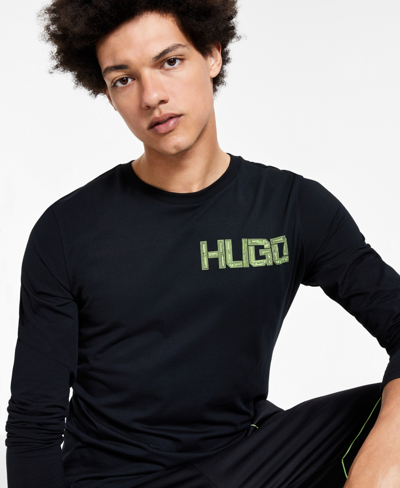 Hugo Boss Men's Dragotin Logo Long-sleeve T-shirt, Created For Macy's In Black