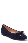 Stuart Weitzman Gabby Leather Ballet Flat In Nice Blue