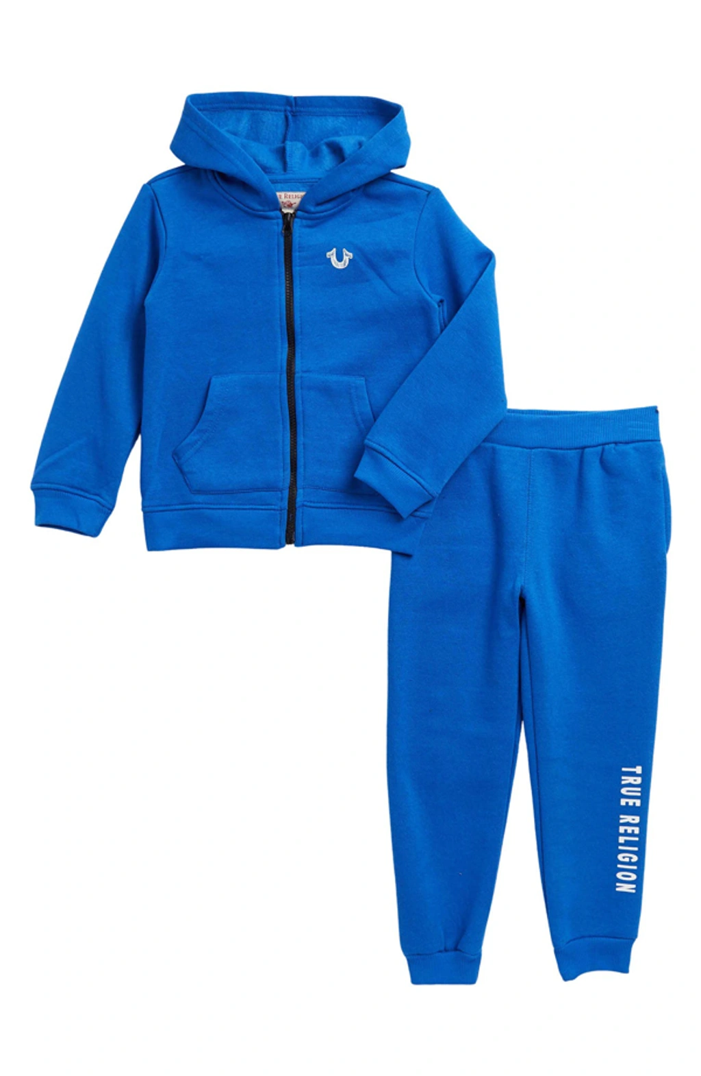 True Religion Kids' Geo Logo Print Zip Hoodie Joggers Set In