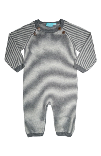 Bear Camp Babies' Stripe Print Sweater Knit Romper In Charcoal Heather