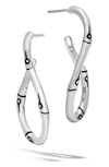 John Hardy Sterling Silver Twisted Bamboo-textured Drop Earrings