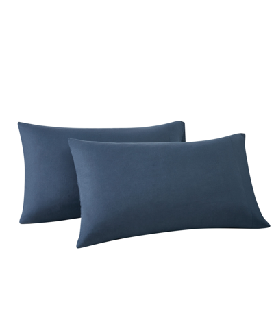 Frye Cotton/linen Pillowcase Pair, Standard In Dark Blue