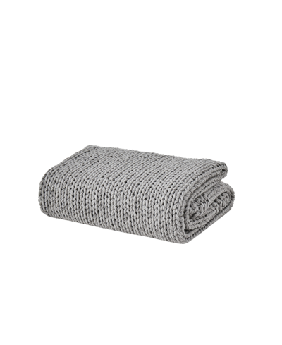 Frye Chunky Knit Throw, 50" X 60" In Gray
