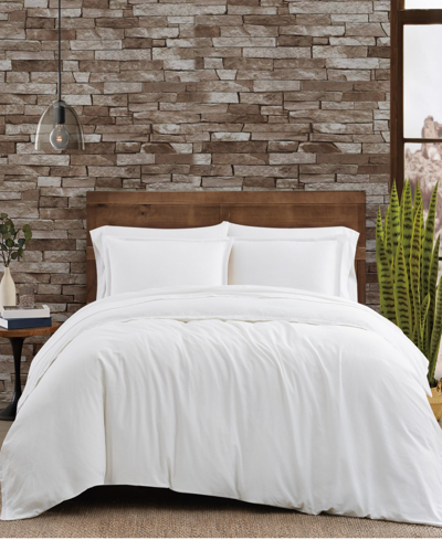 Frye Cotton/linen 3 Piece Duvet Cover Set, Queen In White