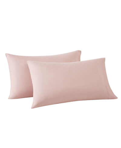 Frye Cotton/linen Pillowcase Pair, Standard Bedding In Blush