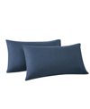 Frye Cotton Linen Blend Pillowcase Pair, Standard In Dark Blue