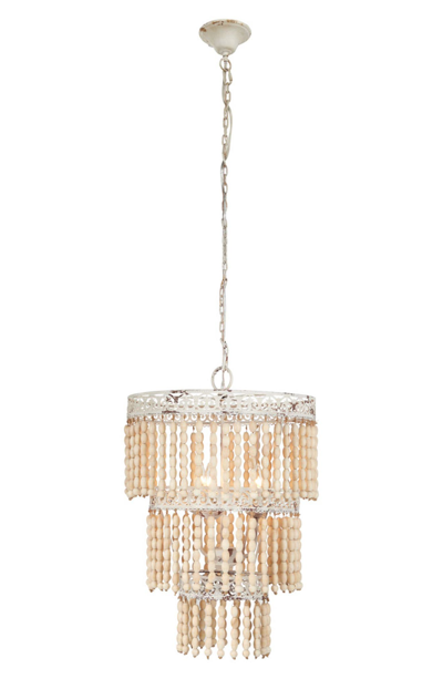 Willow Row Tiered White Metal And Natural Metal Chandelier In Brown