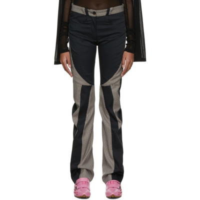 Kiko Kostadinov Contrast Panel Straight Leg Trousers In Black
