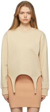 DION LEE BEIGE GARTER SWEATSHIRT