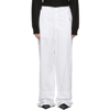 DION LEE WHITE EYELET TIE PARACHUTE TROUSERS