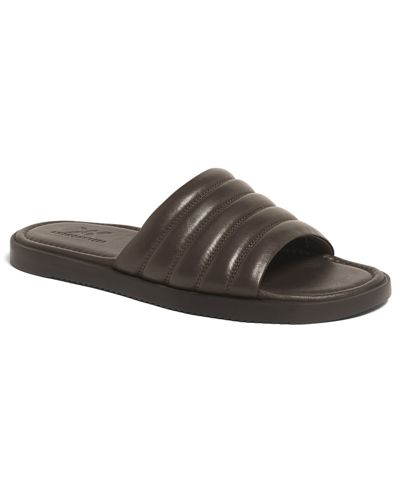 Anthony Veer Key West Leather Slide Sandal In Brown