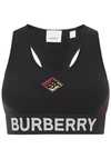 Burberry Logo Stretch Jersey Bra In Black