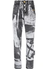 Off-white X Pablo Tomek Print Straight Leg Jeans In Grey