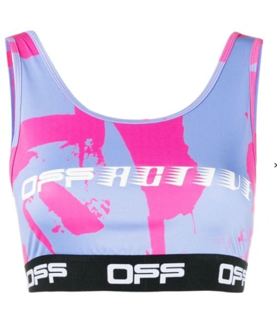Off-white Violet Pink Logo-print Sports Bra In Multicolor