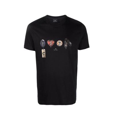 Paul Smith Keyhole Print T-shirt In Black