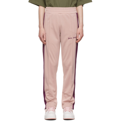Palm Angels Classic Track Pink Trousers With Logo Print In Pink,purple