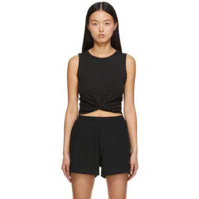 Alo Yoga Cover Twist-front Cropped Tank In Black