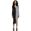 Staud Shoko Colorblock Body-con Sweaterdress In Black Silver