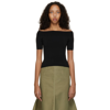 ALEXANDER MCQUEEN BLACK OFF-THE-SHOULDER KNIT TOP