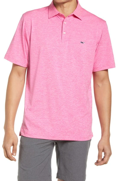 Vineyard Vines St. Jean Stripe Sankaty Regular Fit Polo Shirt In Fiesta Fuchsia