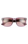 Ray Ban 54mm Polarized Square Sunglasses In Transparent Violet