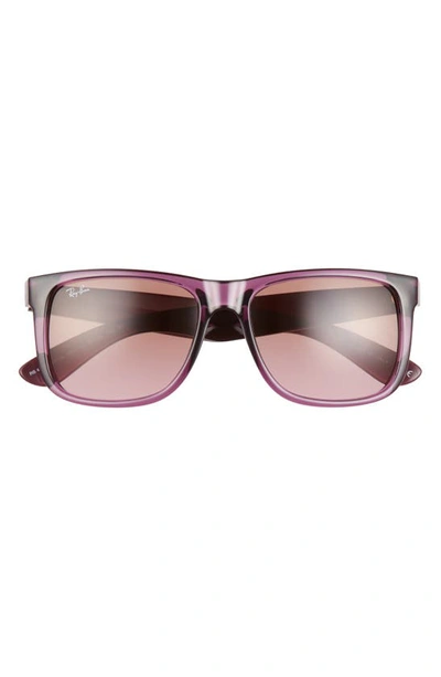Ray Ban 54mm Polarized Square Sunglasses In Transparent Violet