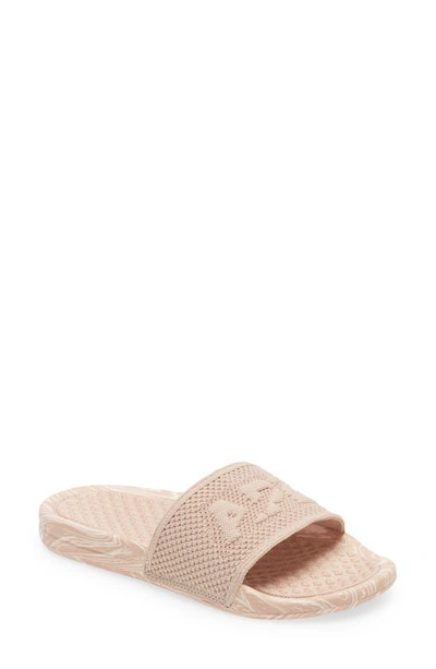 Apl Athletic Propulsion Labs Big Logo Techloom Knit Sport Slide In Rose Dust / Creme / Marble