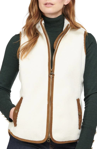 Barbour Burford Fleece Vest In Winter Pearl/classic