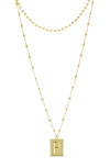 Panacea Initial B Dot Layered Pendant Necklace In Gold - P